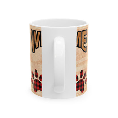 Welcome Puppy Ceramic Mug — Cute Dog Paw Print Coffee Cup 11oz   Item #751889