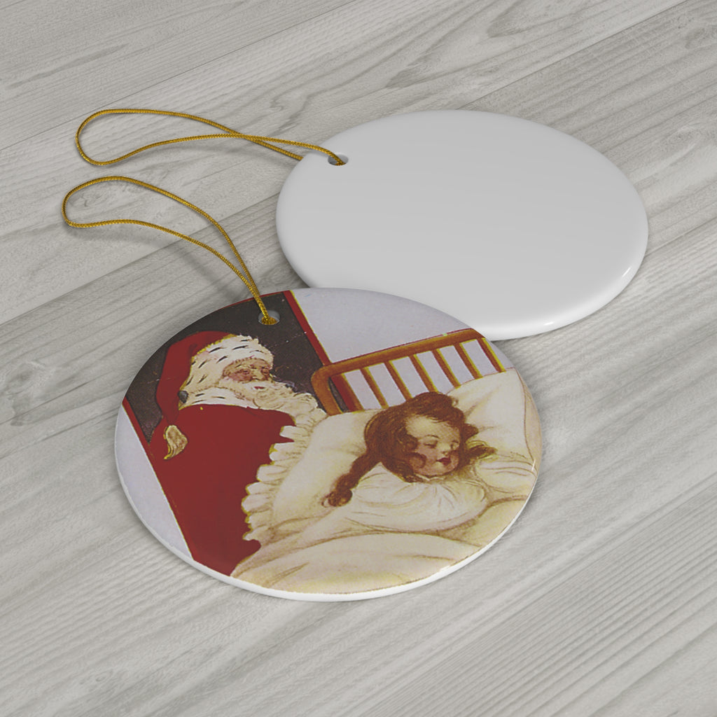 Santa Ceramic Disc Ornament       Item #1047799