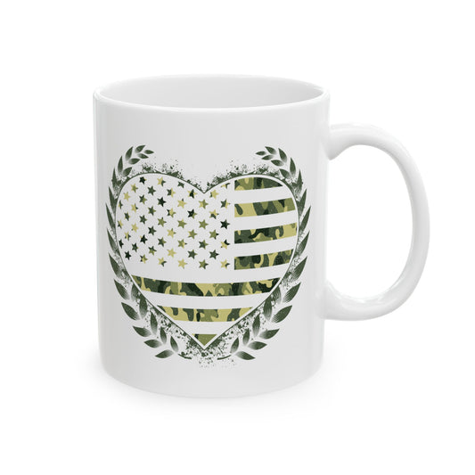 Flag Laurel Olive Green American Flag Wreath Ceramic Mug 11oz   Item #1831290