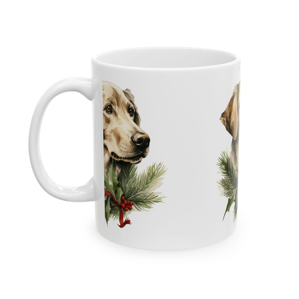Dog Christmas Mug — Dog Portrait Holiday Coffee Cup 11oz   Item #889219