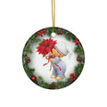 Xmas Kid Ceramic Disc Ornament        Item #11097 - Buckshot's Bargain Barn