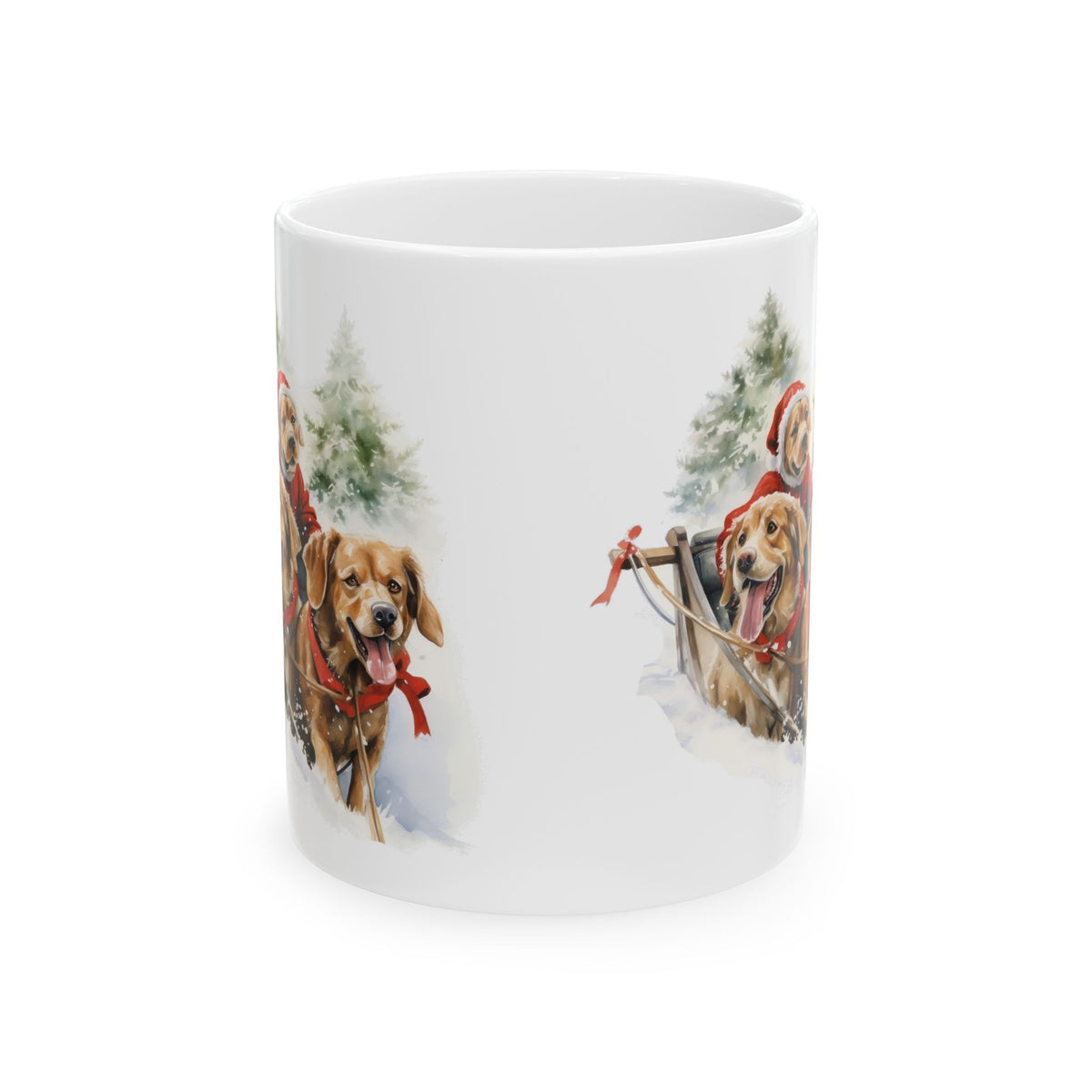 Festive Christmas Dogs Ceramic Mug  11oz  Item #852926