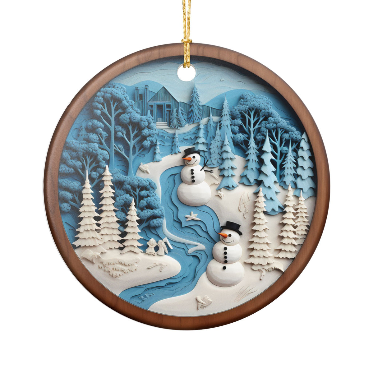 Winter Wonderland Snowman Ceramic Ornament    Item #967522