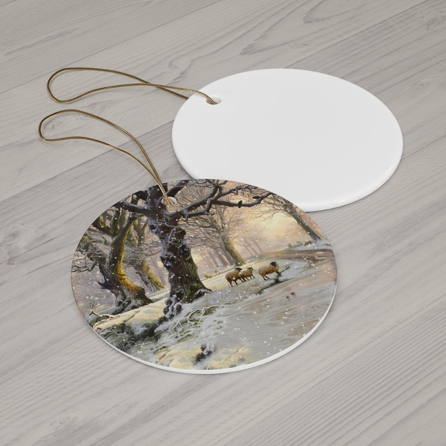 Winter Scene Ceramic Disc Ornament      Item #6504983