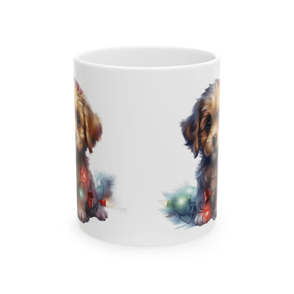 Christmas Puppy In Lights Mug 11oz    Item #55115