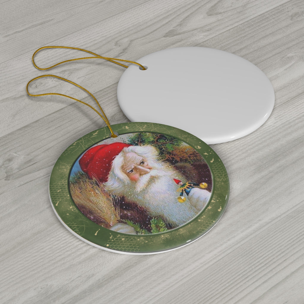Santa Ceramic Disc Ornament            Item #5145905