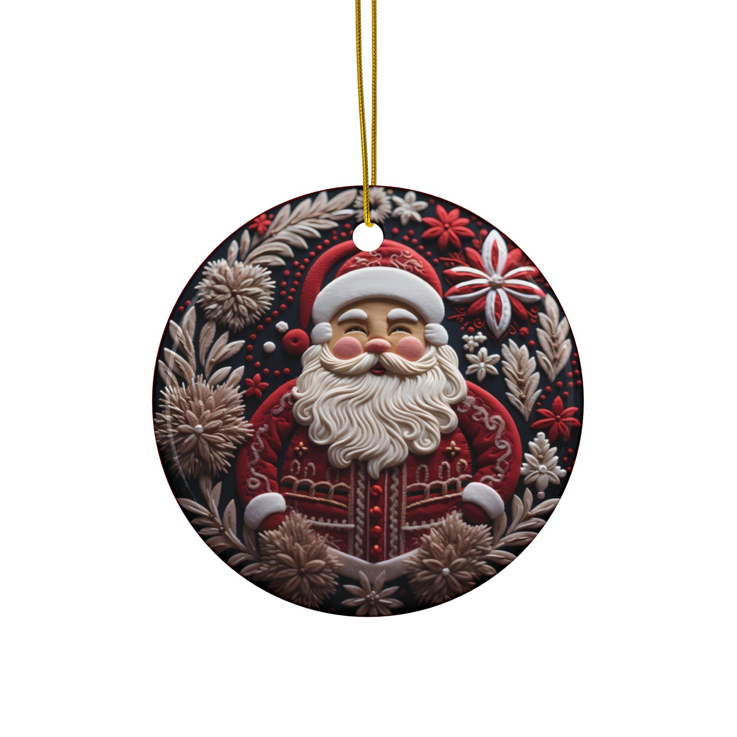 Santa Ceramic Disc Ornament          Item #3598584