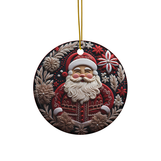 Santa Ceramic Disc Ornament          Item #3598584