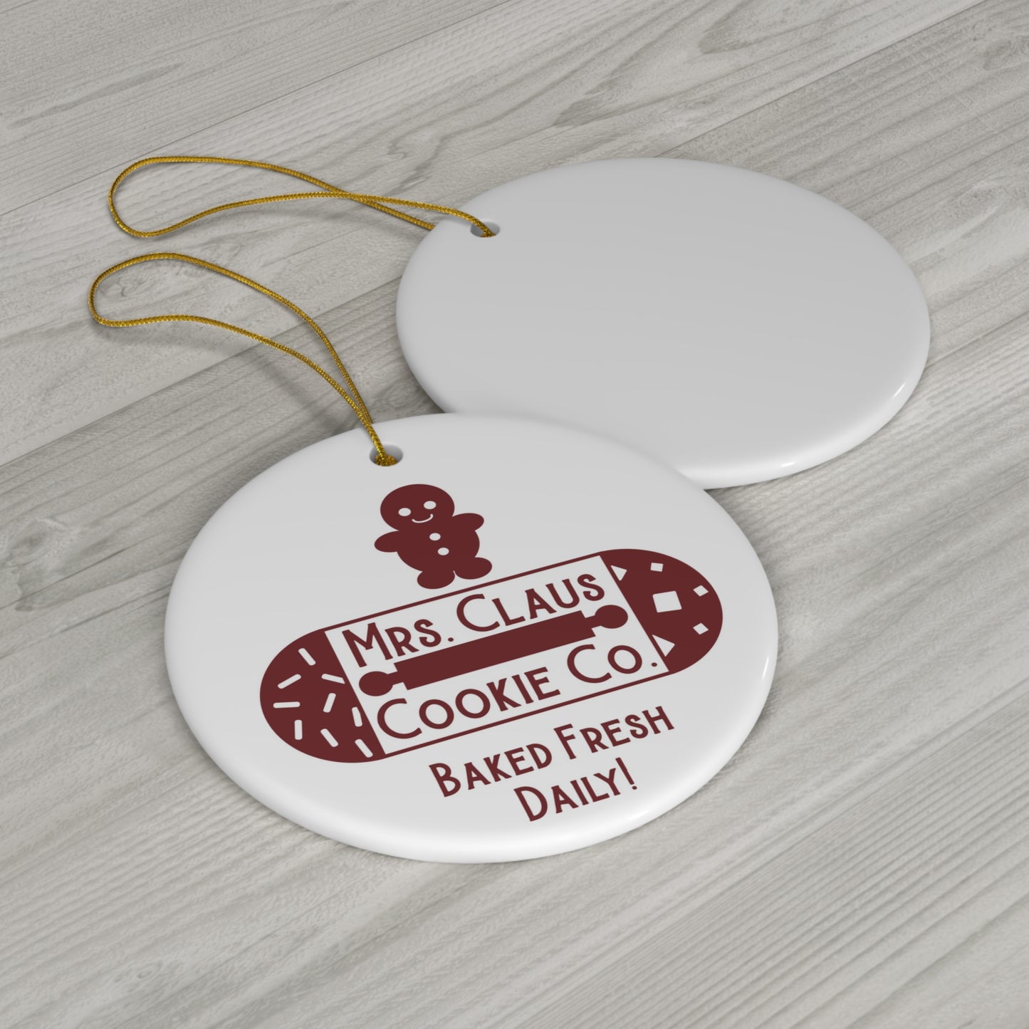 Mrs Claus Cookie Co Ceramic Disc Ornament         Item #4856566