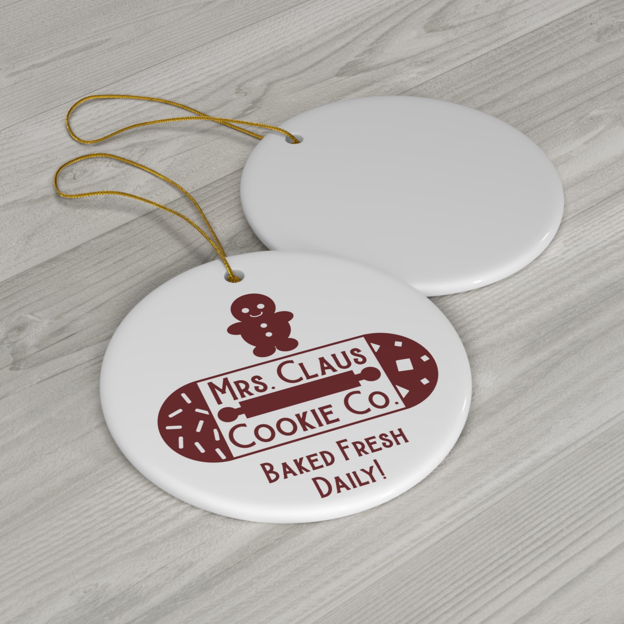 Mrs Claus Cookie Co Ceramic Disc Ornament         Item #4856566 - Buckshot's Bargain Barn