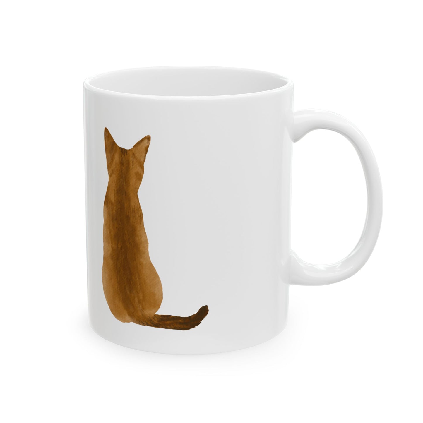 Brown Cat Silhouette Ceramic Mug 11oz   Item #1011