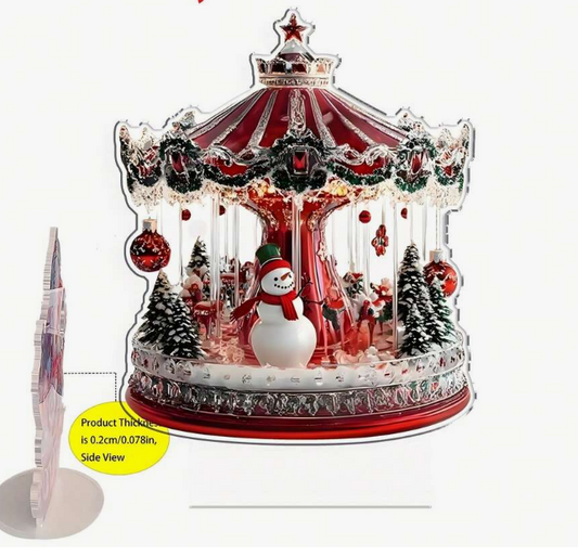 Christmas Carousel Snow Globe Figurine By Santa's Creations  Item #309296