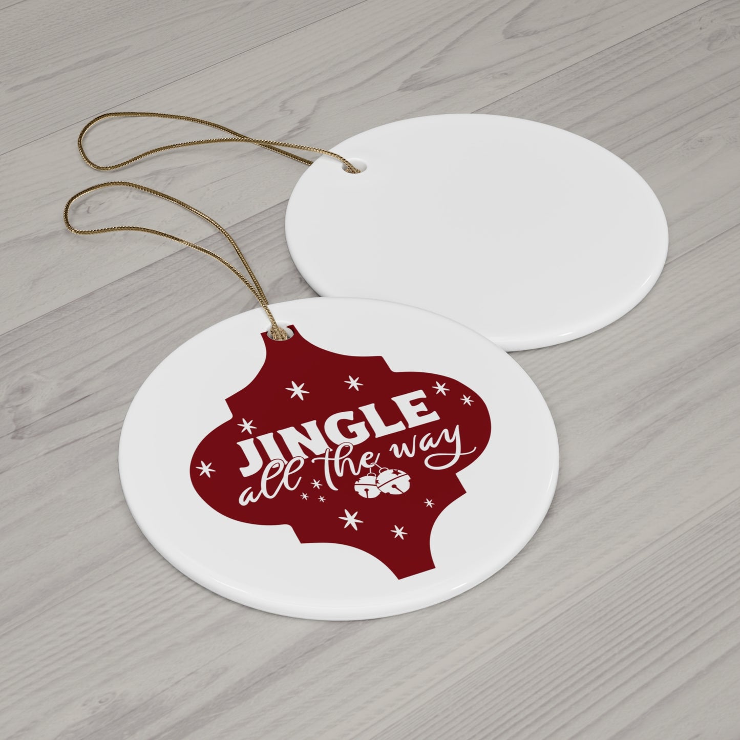 Jingle All The Way Ceramic Disc Ornament      Item #2269336