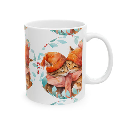 Cute Cat Winter Hat Ceramic Mug – Cozy Kittens 11oz   Item #365502