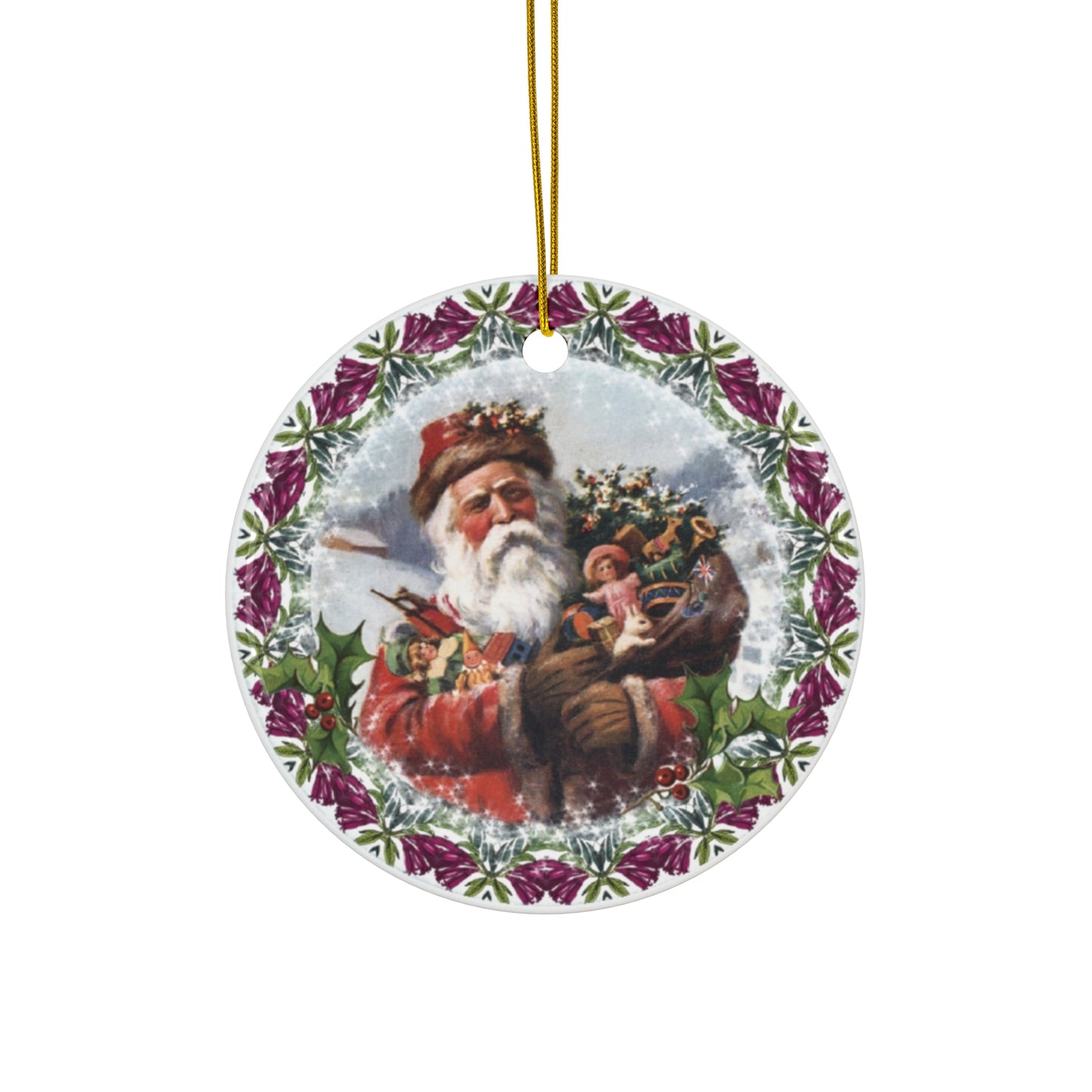 Santa Ceramic Disc Ornament        Item #4762566