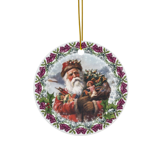 Santa Ceramic Disc Ornament        Item #4762566