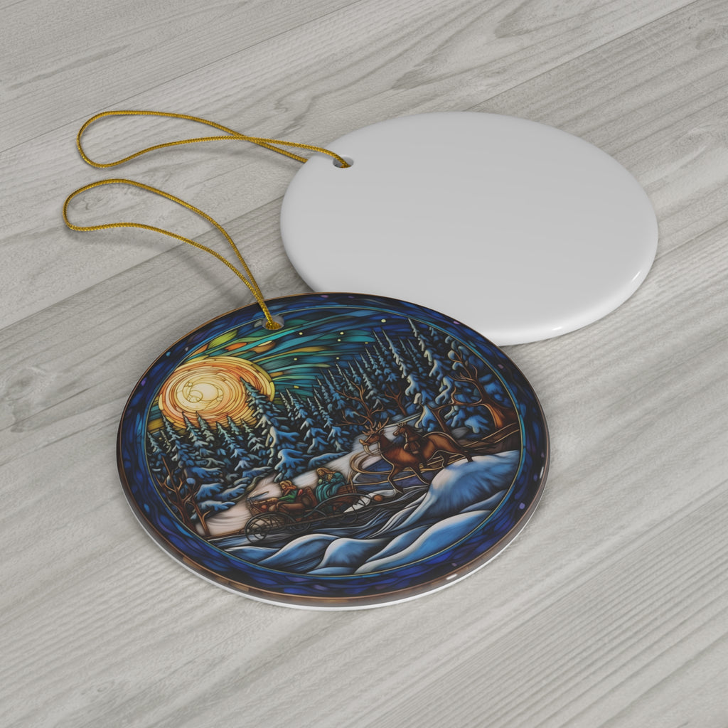 Sleigh Ride Ceramic Ornament         Item #693238 - Buckshot's Bargain Barn