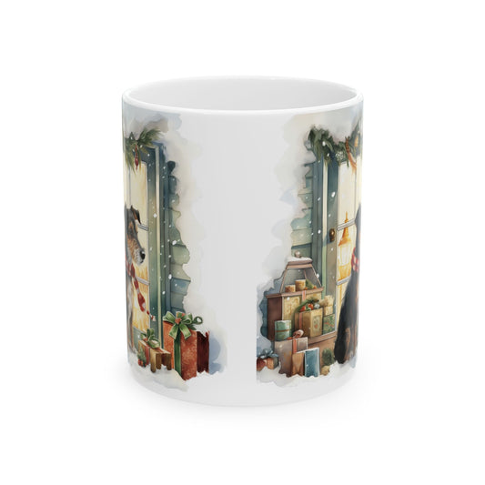 Cozy Christmas Dog By Bookstore Ceramic Mug  11oz  Item #759389