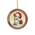 Christmas Dog Ceramic Disc Ornament       Item #6013185