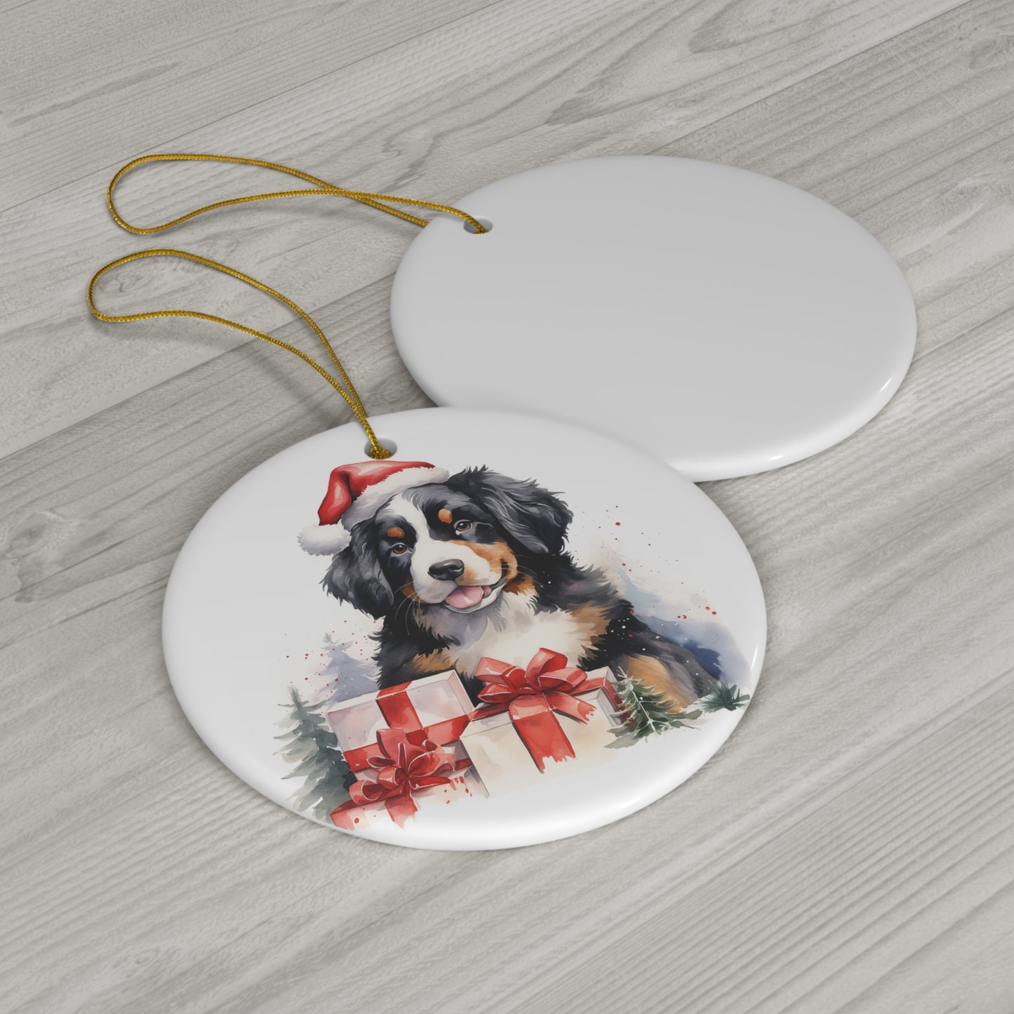 Ceramic Ornament - Christmas Bernese Mountain Dog      Item #7907449