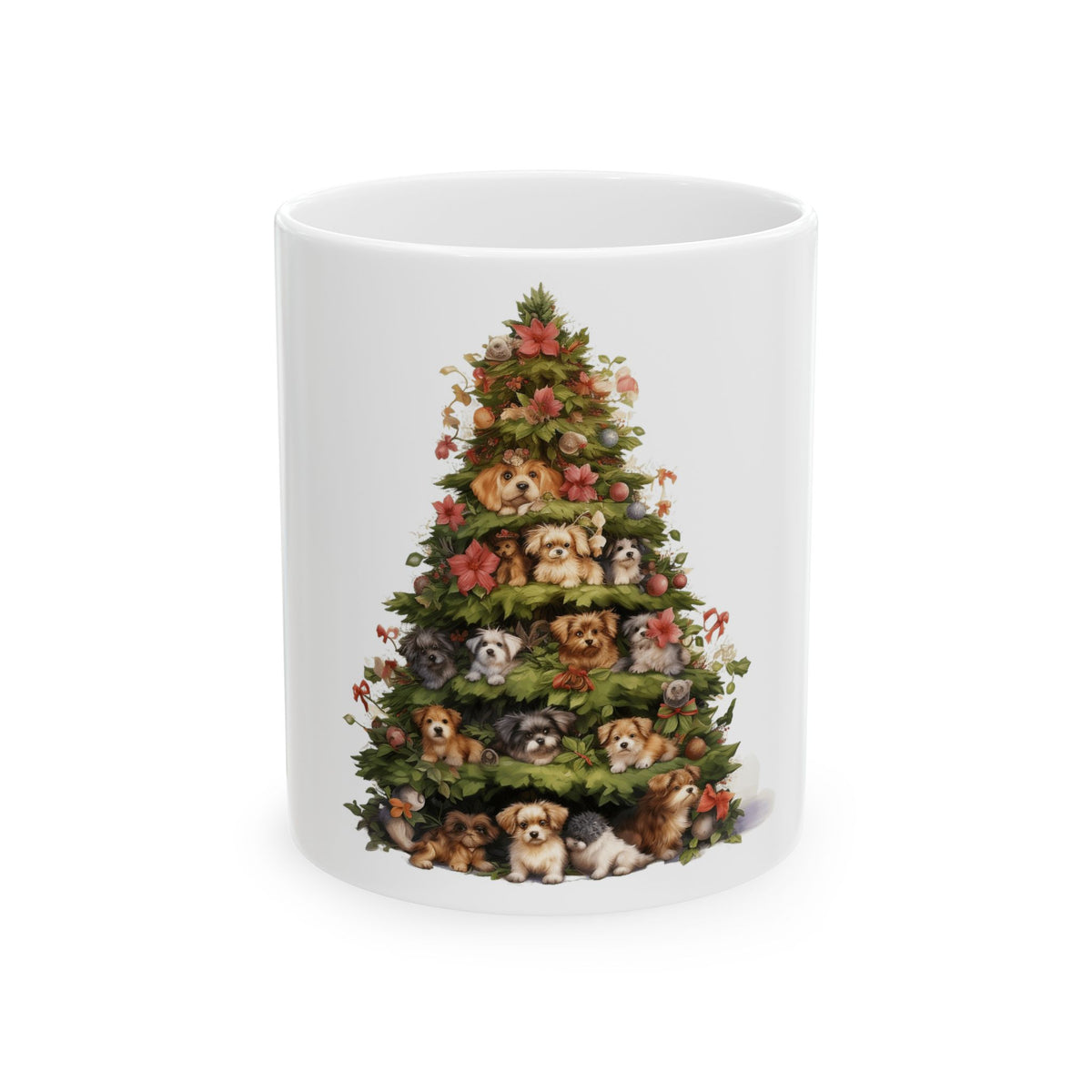 Christmas Golden Retriever Mug – Cute Puppy in Santa Hat Ceramic Coffee Cup 11oz  Item #672314