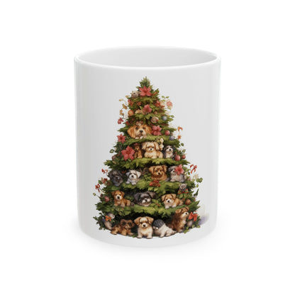 Christmas Golden Retriever Mug – Cute Puppy in Santa Hat Ceramic Coffee Cup 11oz  Item #672314
