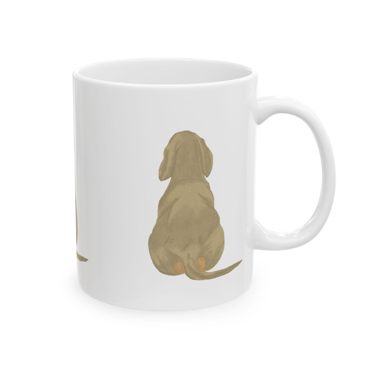 Dog Silhouette Mug – Back View Ceramic Coffee Cup 11oz    Item #987757