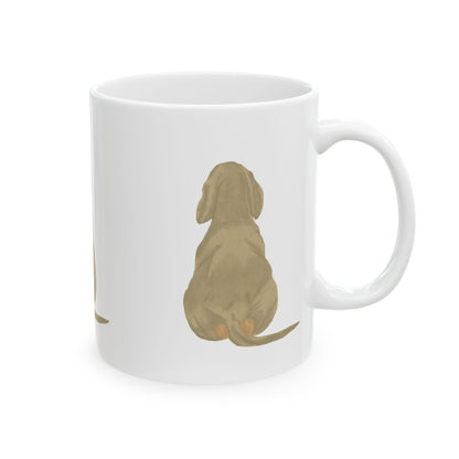 Dog Silhouette Mug – Back View Ceramic Coffee Cup 11oz    Item #987757