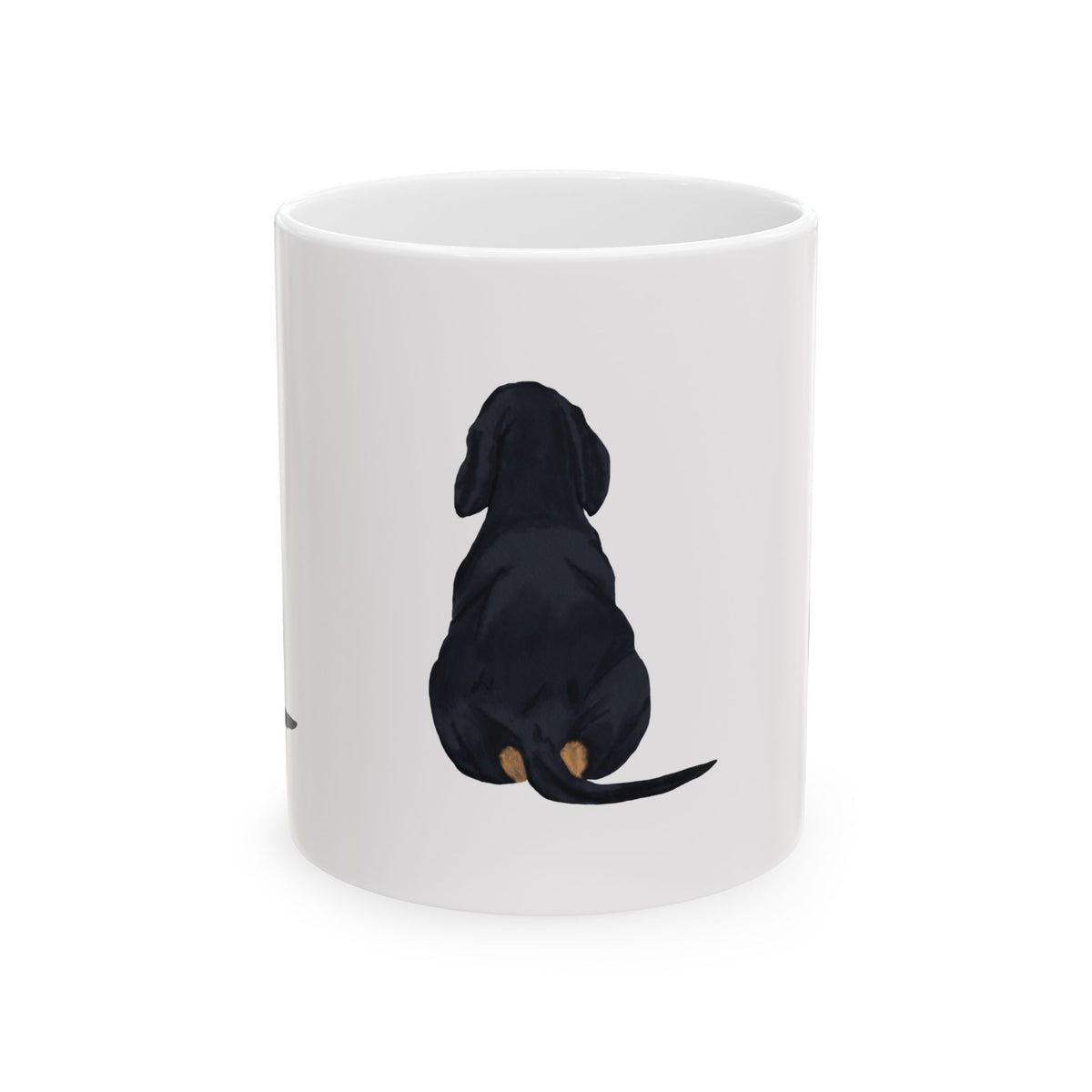 Dog Silhouette Mug – Back View Ceramic Coffee Cup 11oz    Item #10813