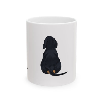 Dog Silhouette Mug – Back View Ceramic Coffee Cup 11oz    Item #10813