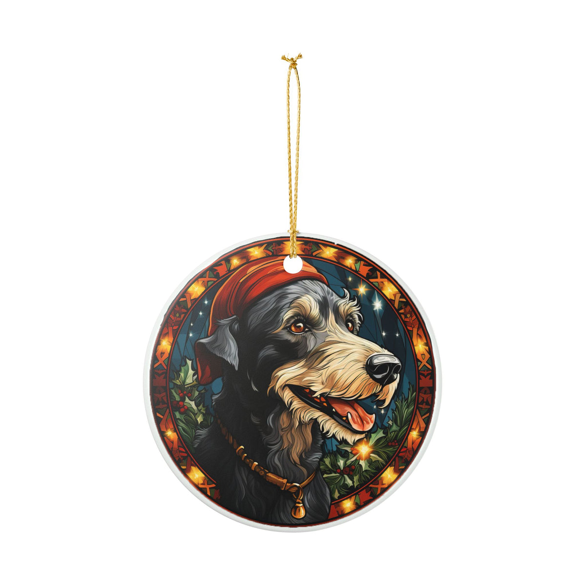 Scottish Deerhound Dog Christmas Ceramic Ornament Item #259655