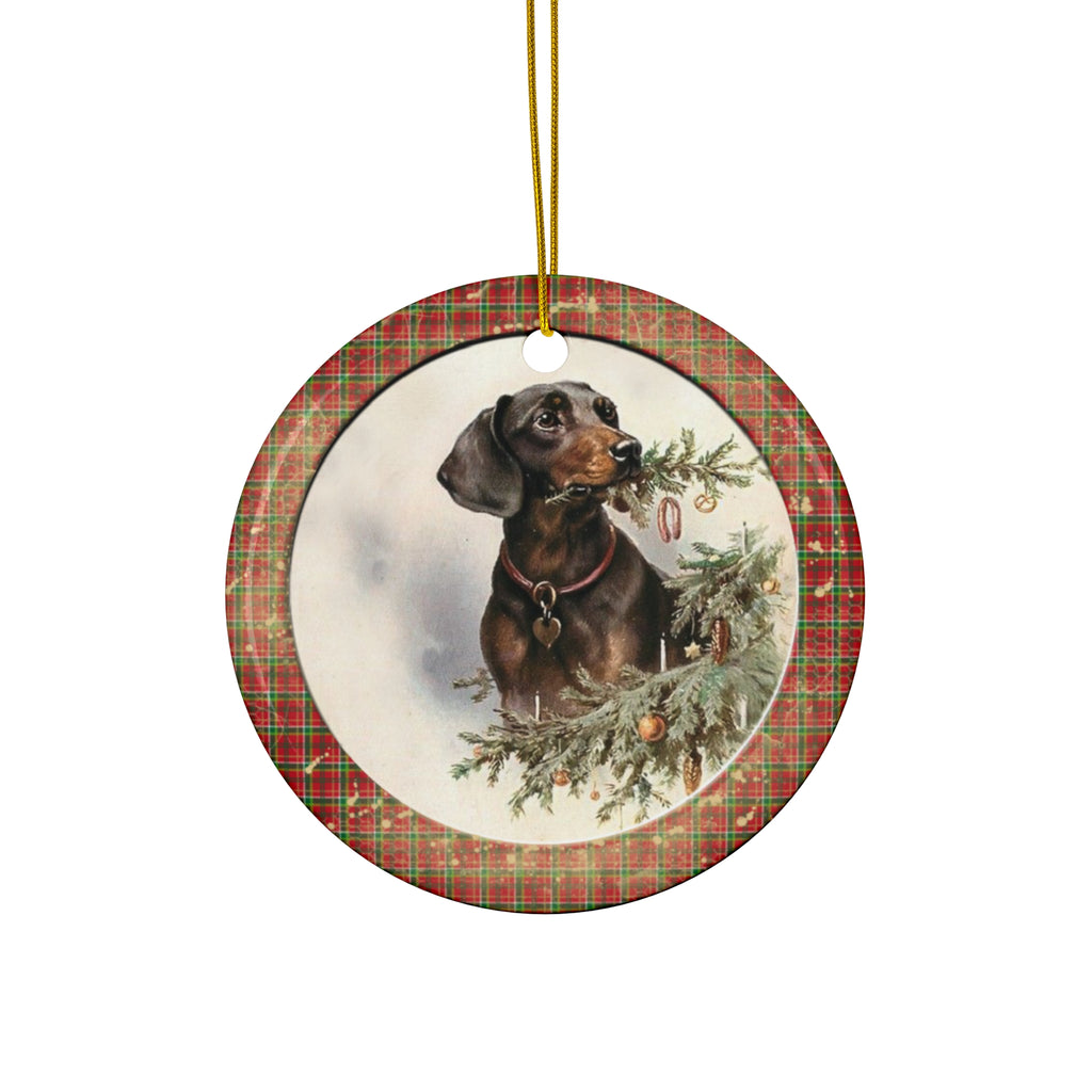 Dog Ceramic Disc Ornament        Item #6751459