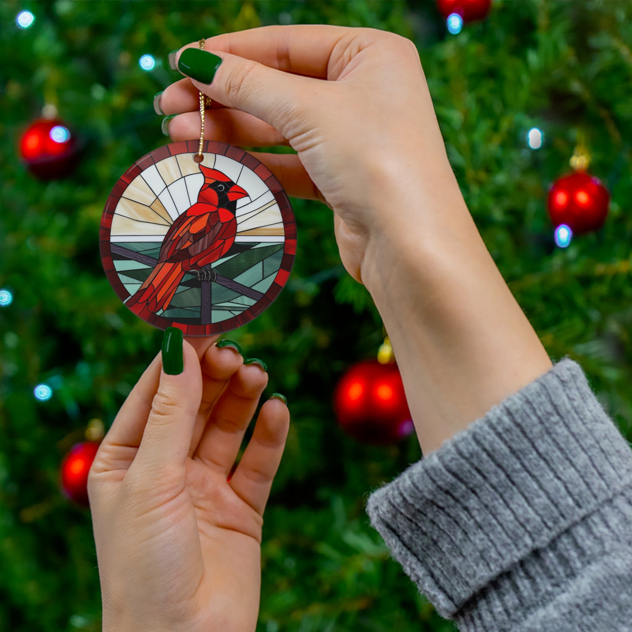 Christmas Cardinal Ceramic Ornament    Item #1924766 - Buckshot's Bargain Barn
