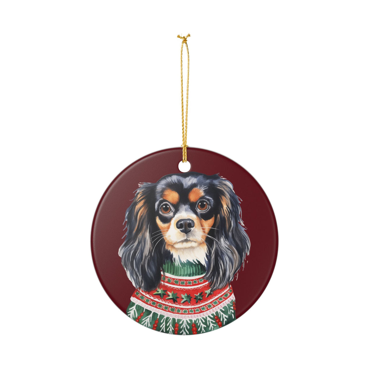 Christmas Cavalier King Charles Spaniel Ceramic Ornament   Item #484976