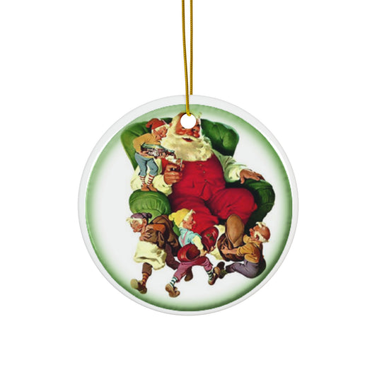 Santa Ceramic Disc Ornament         Item #5781432