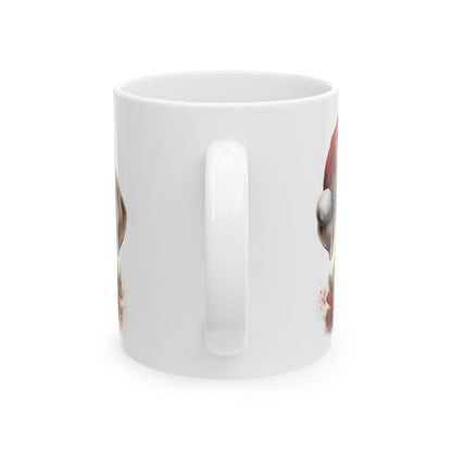 Festive Santa Dog Christmas Ceramic Mug 11oz  Item #44878