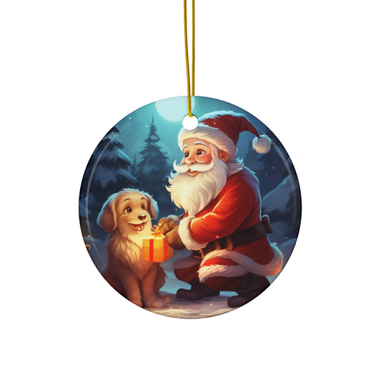 Ceramic Ornament - Santa And Dog      Item #8469356