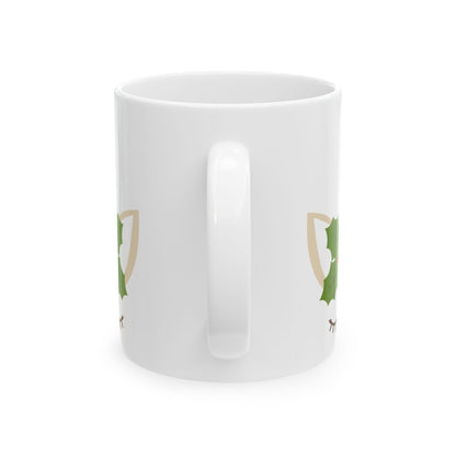 Christmas Unicorn Mug — Cute Holiday Unicorn with Holly Design 11oz    Item #516004