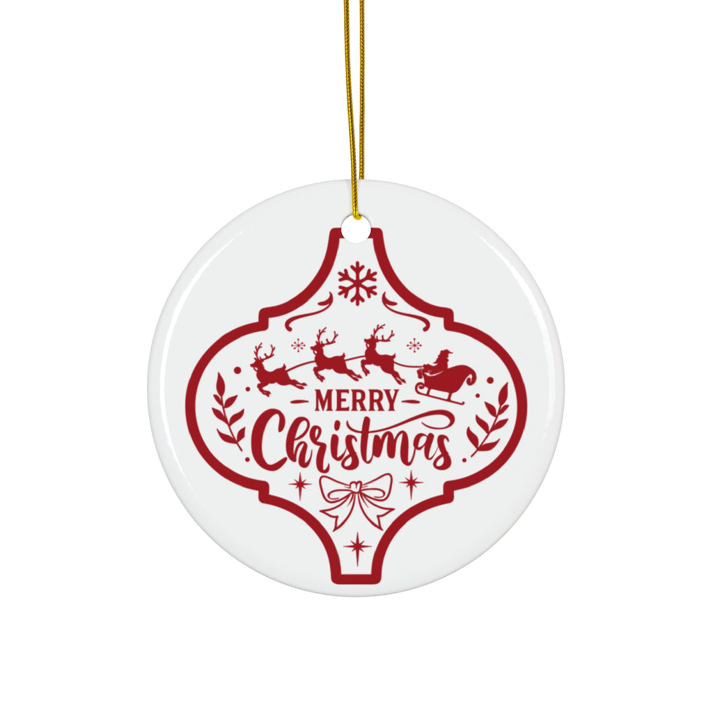 Merry Christmas Ceramic Disc Ornament    Item #8814982