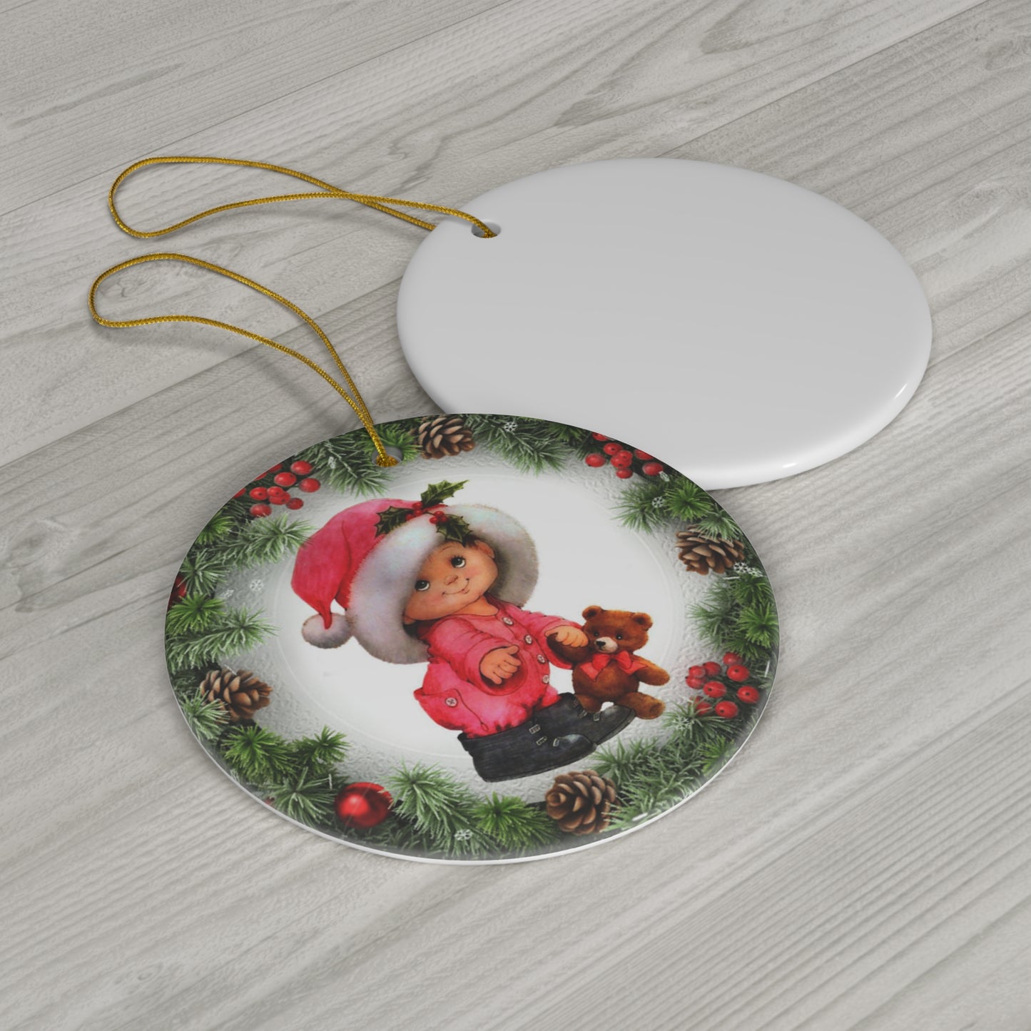 Xmas Kid Ceramic Disc Ornament        Item #2845483