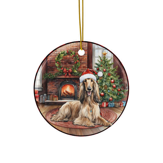 Ceramic Ornament - Afghan Hound Christmas Dog      Item #2700825