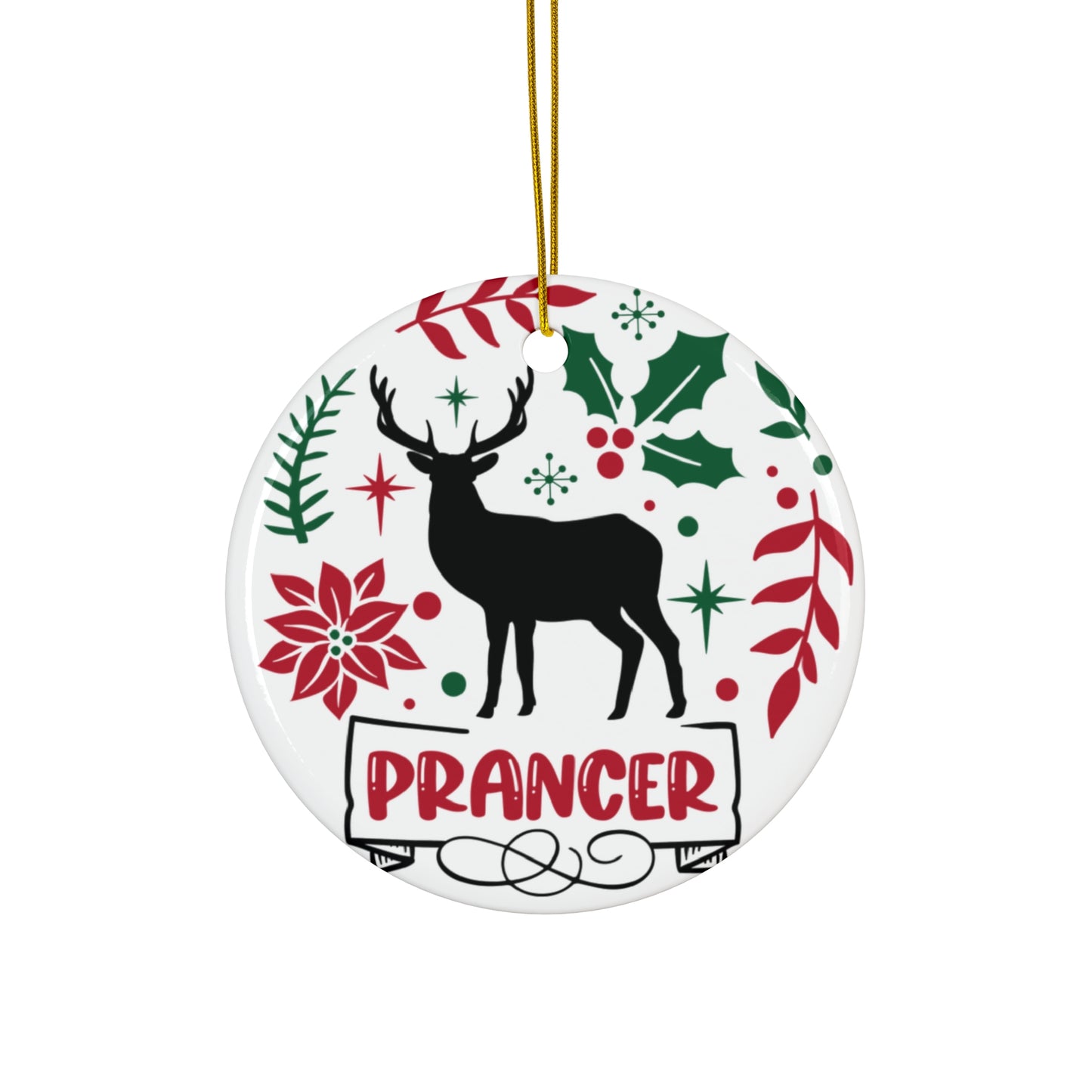 Prancer Ceramic Disc Ornament          Item #8238301