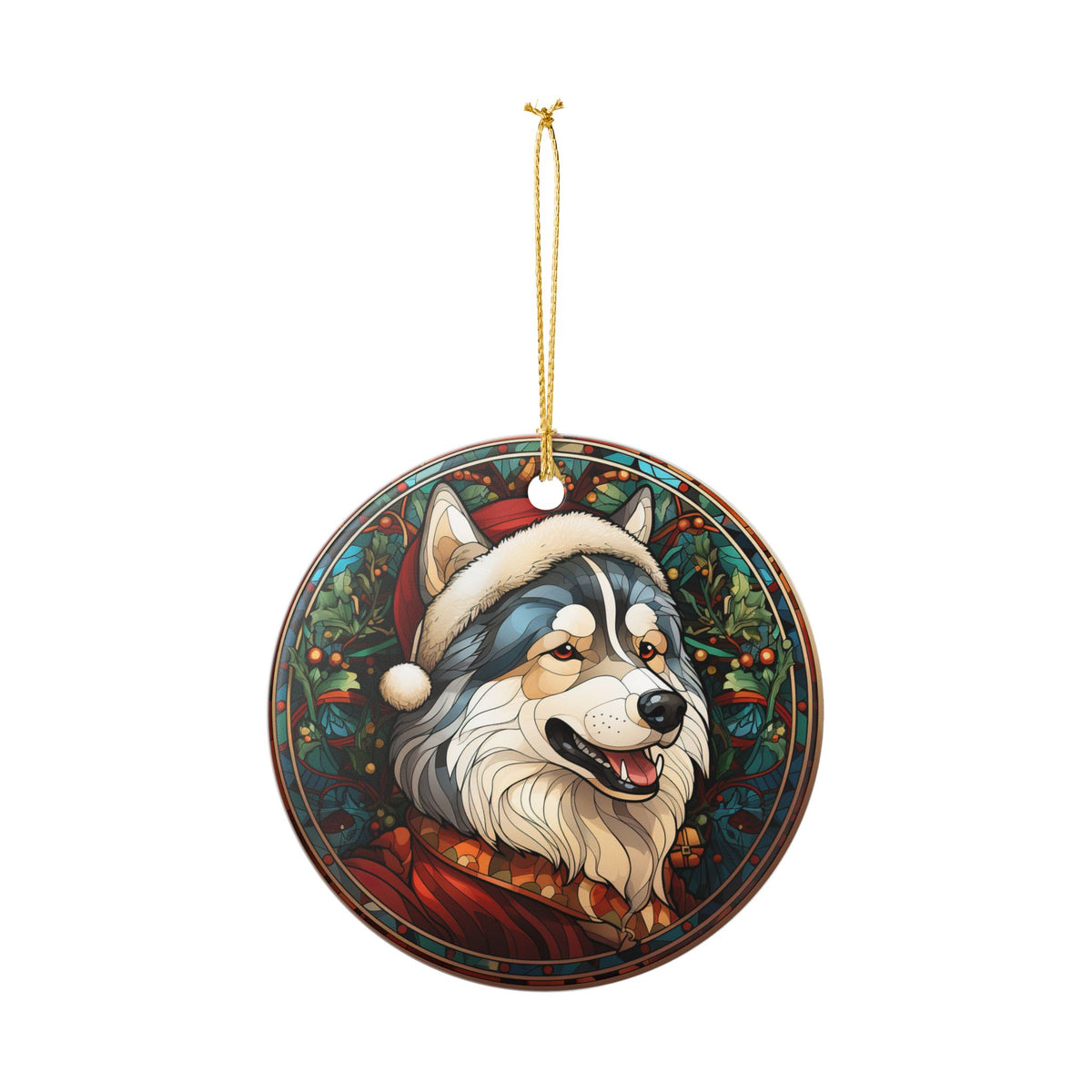 Alaskan Malamute Dog Christmas Ceramic Ornament Item #71275