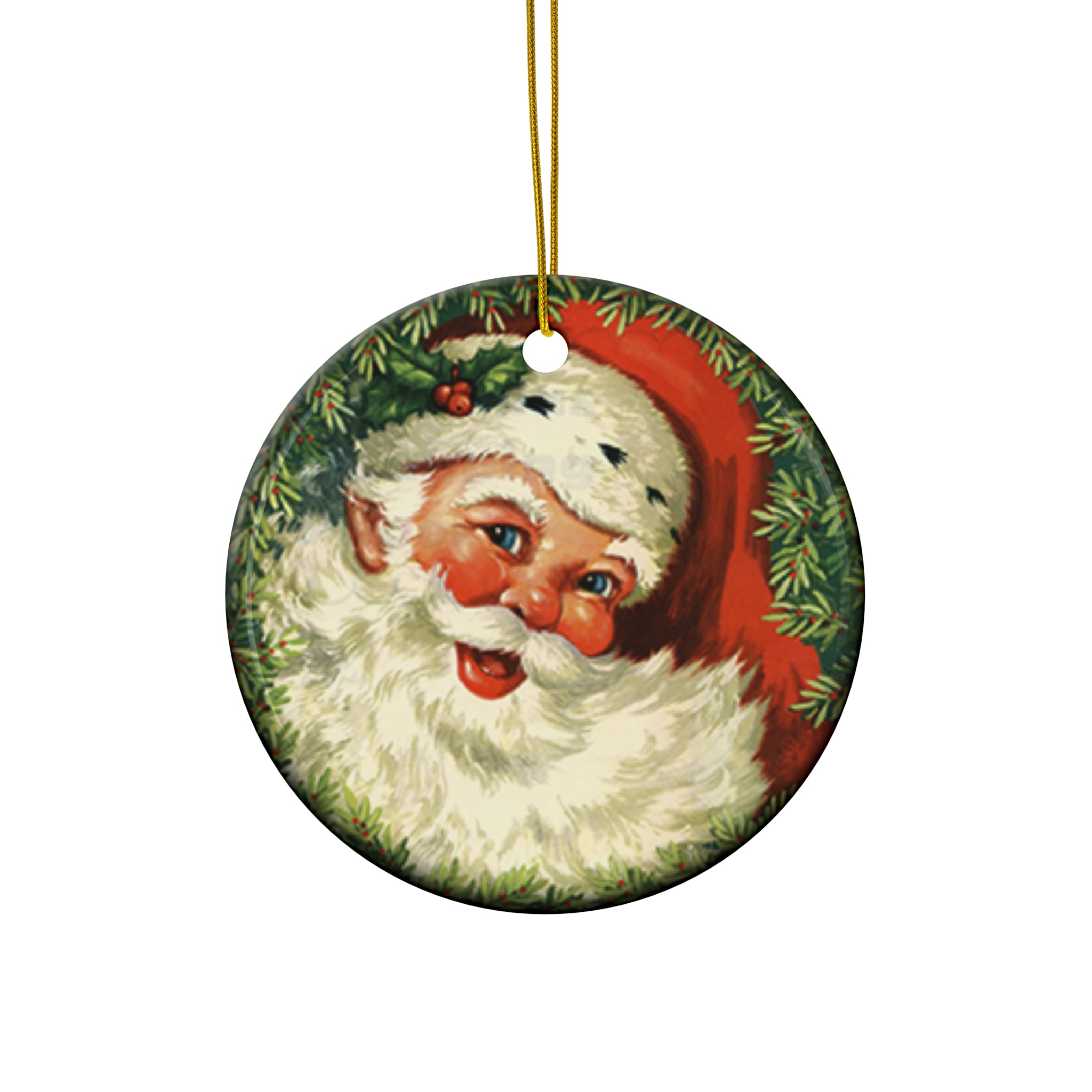 Santa Ceramic Disc Ornament            Item #8547619