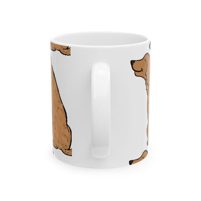 Golden Retriever Pattern Ceramic Mug — Cute Dog Lover Coffee Cup 11oz  Item #857206