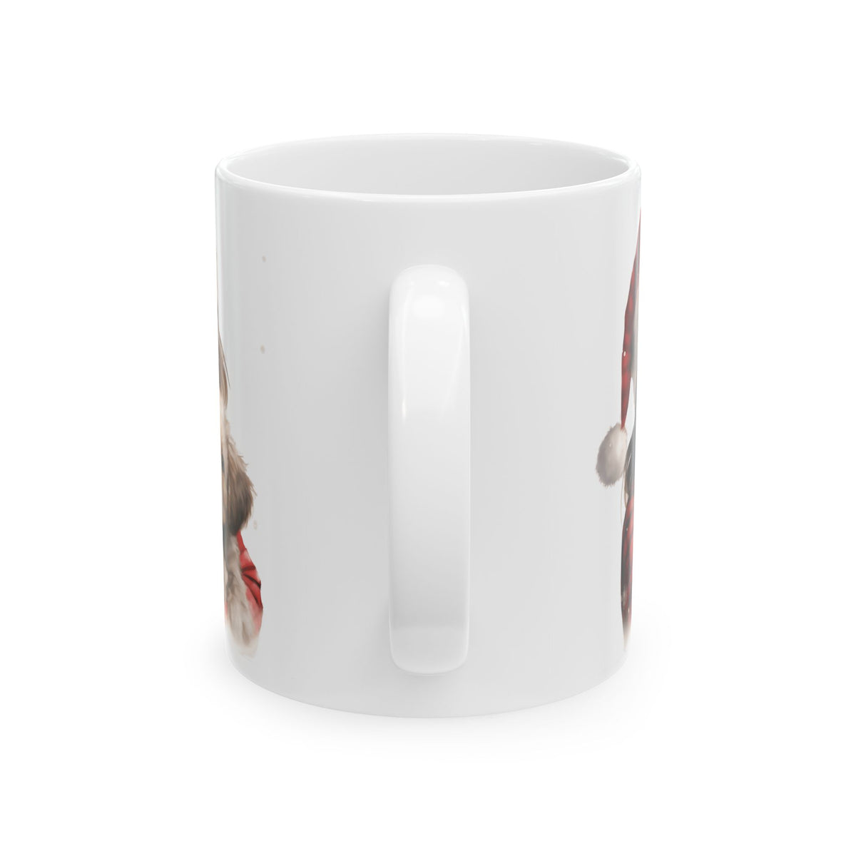 Girl In Santa Hat With A Christmas Puppy  Ceramic Mug 11oz  Item #844668