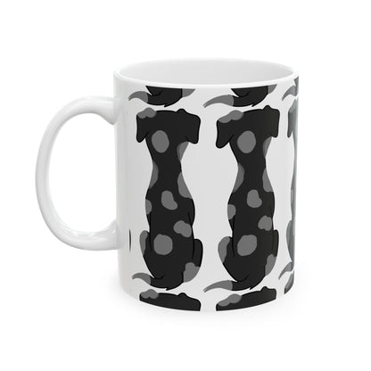 Dog Print Ceramic Mug – Black & White Pattern 11oz   Item #571898