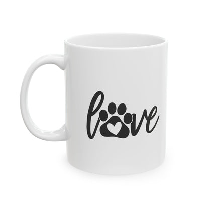 Love Paw Print Ceramic Mug — Cute Pet Lover Coffee Cup 11oz   Item #326024