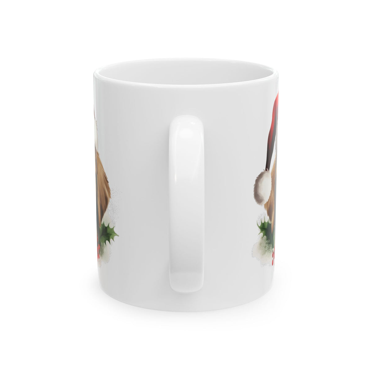 Christmas Puppy In Santa Hat Holiday Ceramic Mug 11oz   Item #838615