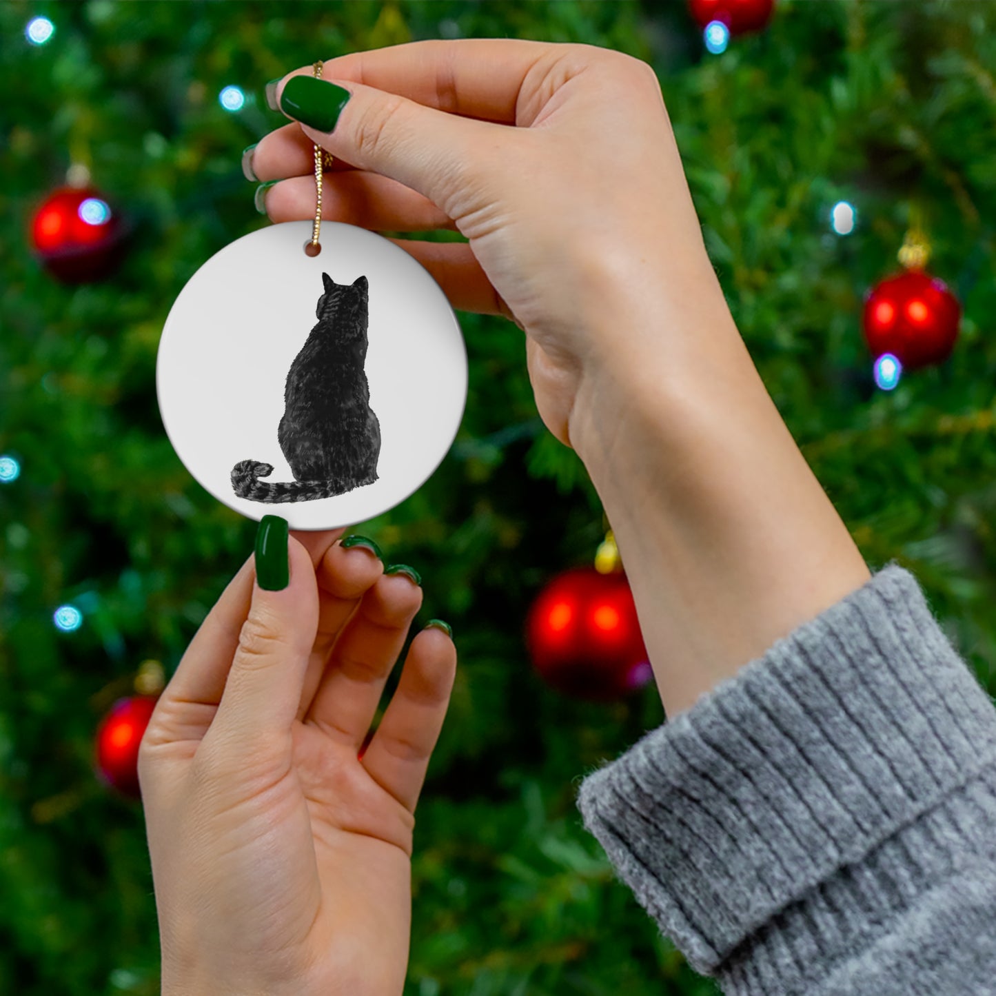 Cat Ceramic Ornament         Item #3652233